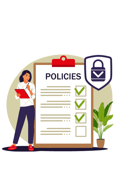 Vector image showing Policies to follow