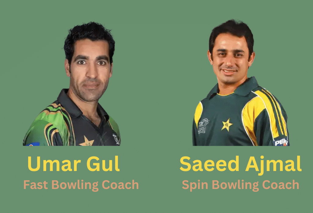 Umar Gul on the left side and Saeed Ajmal on the right side