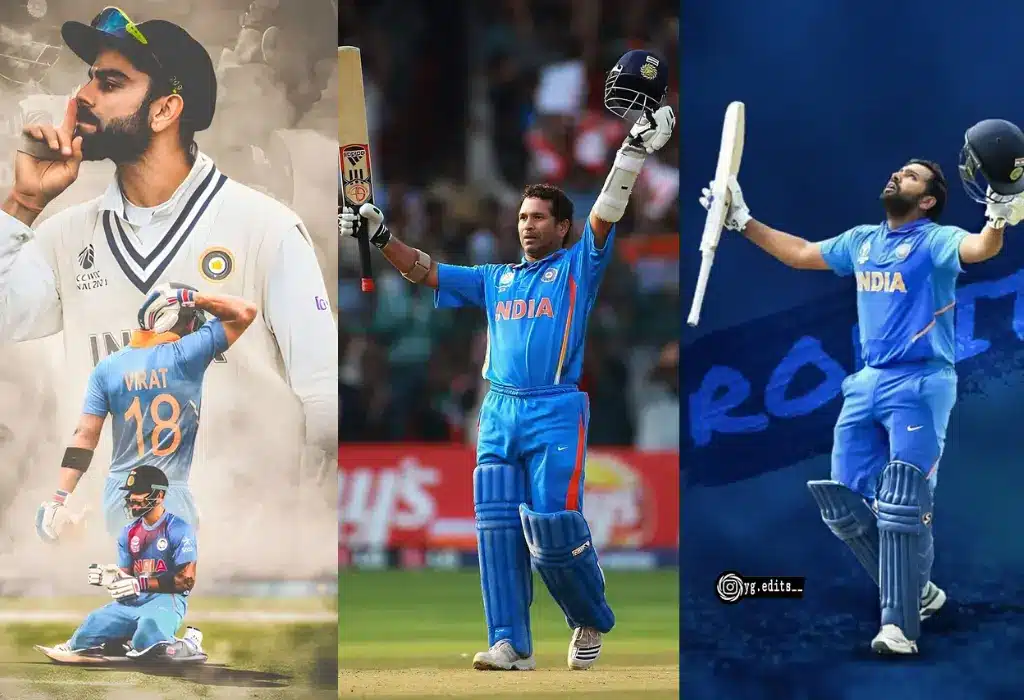 Virat Kohli, Sachin Tendulkar and Rohit Sharma in one image