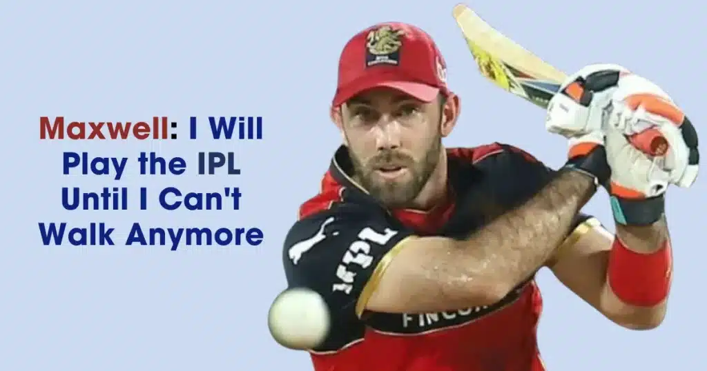 Glenn Maxwell Australian Cricketer Plying a shot in style wearing IPL uniform